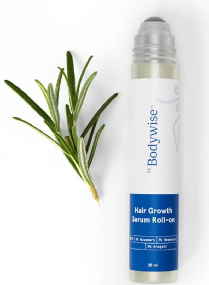 Be Bodywise 3% Redencil & Rosemary Hair Growth Serum (Roll-On) | 1 Pack | 2% Anagen | Thicker, Stronger Hair | Prevents Hair Loss and Stimulates Hair Follicles | For All Hair Types | 25ml - Image 1